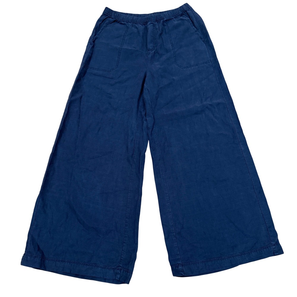 Splendid Navy Blue Lyocell Linen Wide Leg Pants Women Large L Casual Loungewear
